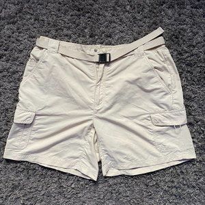 Field & Stream Nylon Khaki Belted Cargo Shorts